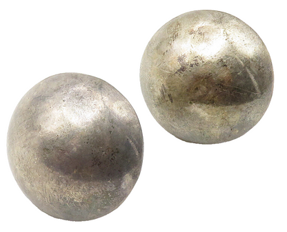FSS MEXICO 925 Sterling Silver Vintage Round Dome Non Pierce Earrings  EG5661