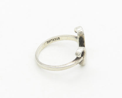 925 Sterling Silver  Vintage Shiny UShape Smooth Band Ring Sz 7  RG19659