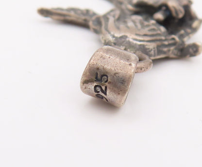 925 Sterling Silver  Vintage Mini Angle of Music Charm Pendant  PT22137