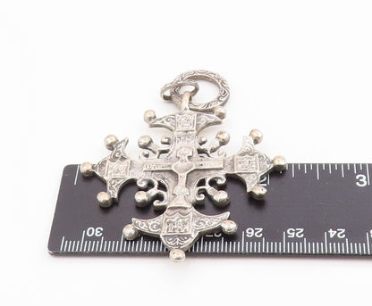 925 Sterling Silver Vintage Pendant Antique Coptic Ethiopian Cross  PT26304