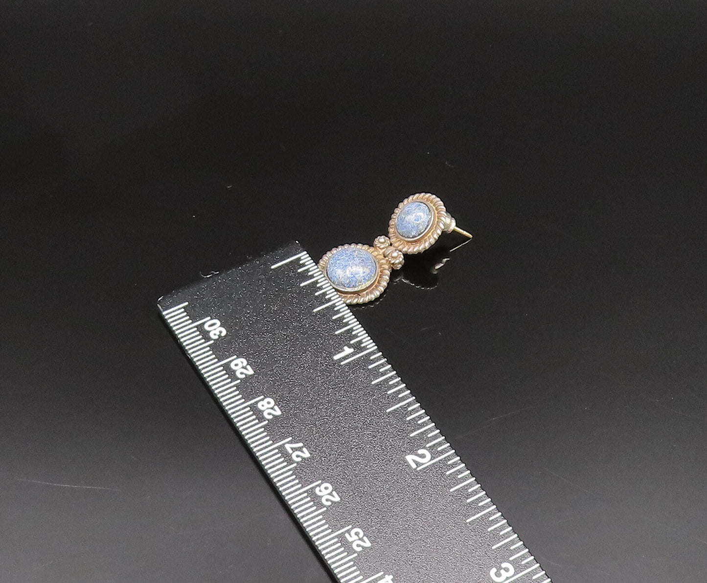 MFA 925 Sterling Silver Vintage Twisted Rope Border Sodalite Earrings EG11940