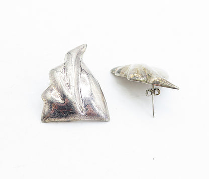 MEXICO 925 Sterling Silver  Vintage Hollow Modernist Drop Earrings  EG2625