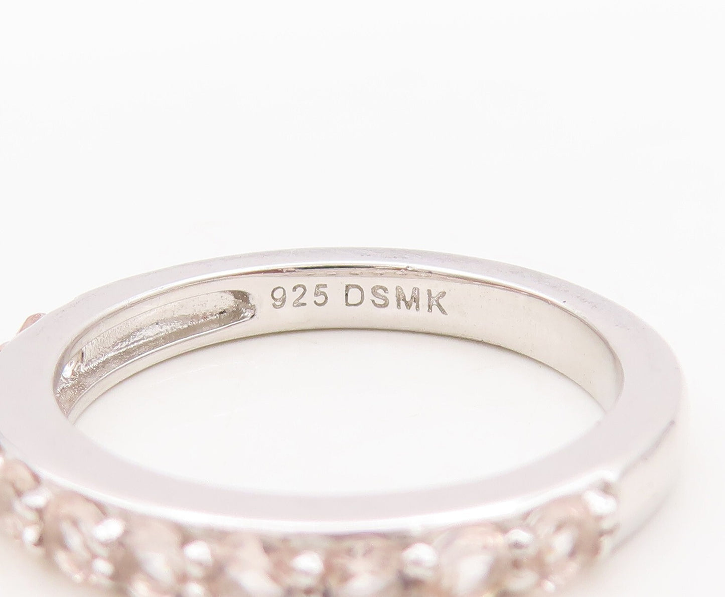 925 Sterling Silver Vintage Ring Minimalist Two Tone CZ Stackable  Sz 7  RG29470