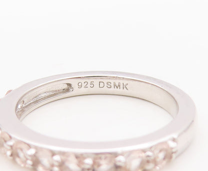 925 Sterling Silver Vintage Ring Minimalist Two Tone CZ Stackable  Sz 7  RG29470
