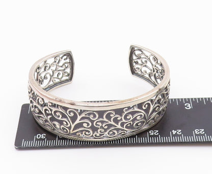 ROSS SIMON 925 Sterling Silver  Vintage Shiny Swirl Vine Cuff Bracelet  BT8859