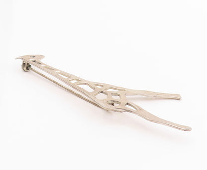 925 Sterling Silver Vintage Brooch Solid Cutout Giraffe  BP11748