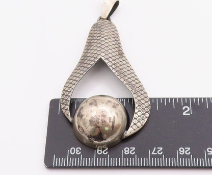 925 Sterling Silver Vintage Pendant POLAND Textured Celestial Globe  PT24903