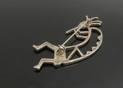 SOUTHWESTERN 925 Silver Vintage Shiny Kokopelli Dancer Brooch Pin BP9062