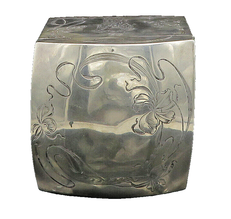 RUSSIA Solid Silver Vintage Antique Large Trinket Heavy Jewelry Box   TR2895