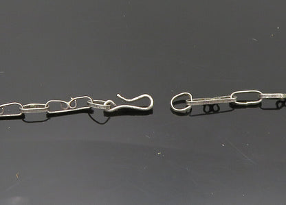 925 Sterling Silver  Vintage Green Stone Starfish Motif Chain Necklace  NE3390