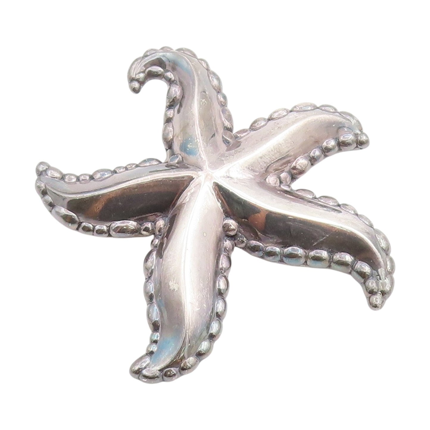 925 Sterling Silver Vintage Brooch Solid Beaded Ocean Starfish Design  BP11990