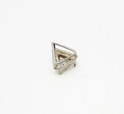 925 Sterling Silver Faceted White Topaz Triangular Slider Pendant  PT2035