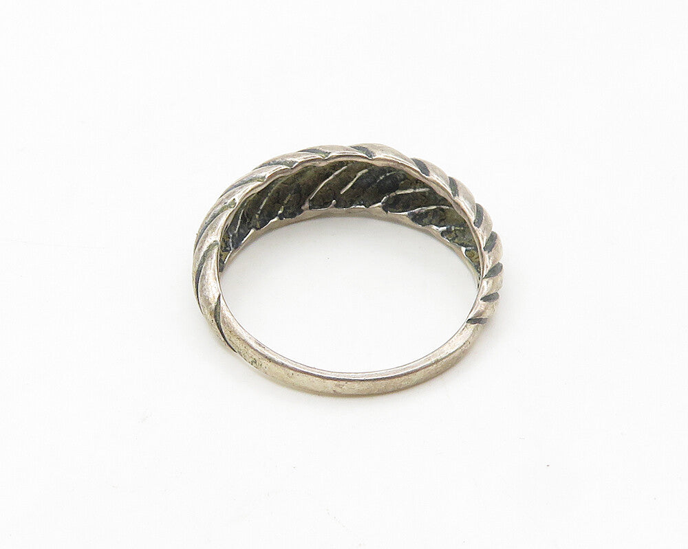 KABANA 925 Sterling Silver Vintage Dark Tone Twist Dome Band Ring Sz 6 RG18073