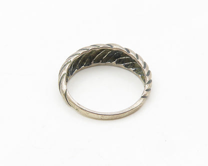 KABANA 925 Sterling Silver Vintage Dark Tone Twist Dome Band Ring Sz 6 RG18073