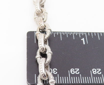 18k Gold & 925 Sterling Silver Vintage Necklace JUDITH RIPKA CZ Chain  NE4852