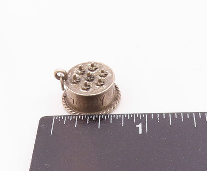 DANECRAFT 925 Sterling Silver  Vintage Happy Birthday Cake Pendant  PT17721