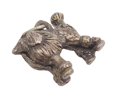 925 Sterling Silver Vintage Pendant Solid Carved 3D Mini Charm Lion  PT23312