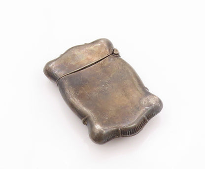 925 Sterling Silver Vintage Vesta Case Dark Tone Floral Carved OPENS  TR3929