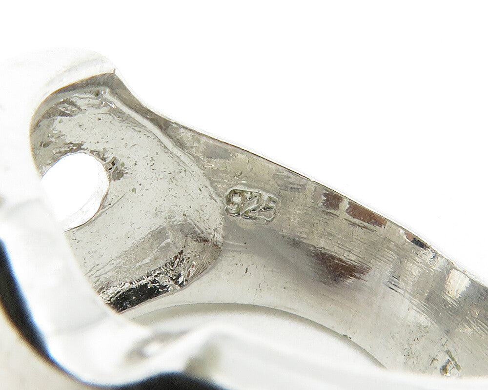 925 Sterling Silver  Shiny Love Heart Cutout Wide Band Ring Sz 9  RG13710
