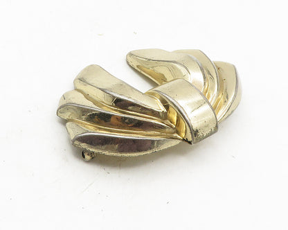 MONET 925 Sterling Silver  Vintage Shiny Ribbon Bow Motif Brooch Pin  BP4040