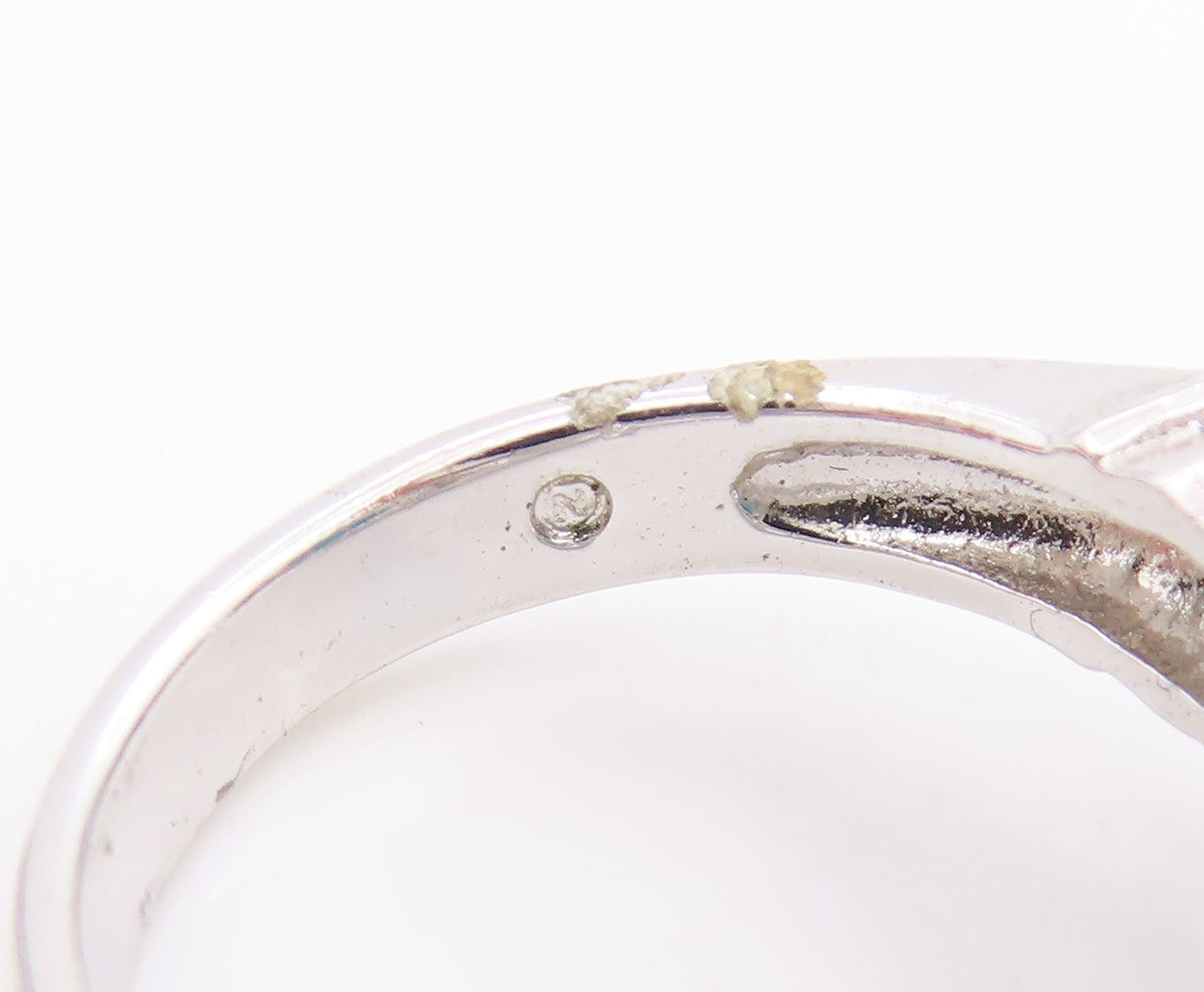 925 Sterling Silver Vintage Ring Pear Cut Turquoise Halo CZ Band  Sz 6  RG34622