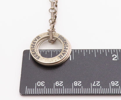 925 Sterling Silver Vintage Necklace With Engraved Love Happiness Magic  NE4616