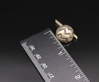 925 Sterling Silver  Vintage Carved Wavy Lines Dome Chain Cuff Links  TR3423