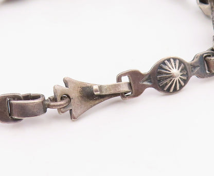 925 Sterling Silver Vintage Bracelet Classic Sunburst & Floral Chain  BT12137
