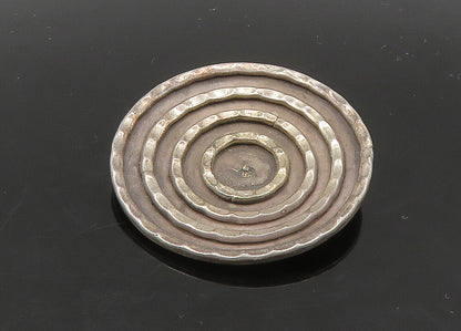 925 Sterling Silver  Vintage Shiny Detail Graduated Circles Pendant  PT18664