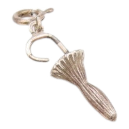 925 Sterling Silver  Vintage Petite Umbrella Motif Drop Pendant  PT17390