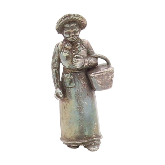 925 Sterling Silver Vintage Decorative Piece Dutch Girl With Water Bucket TR4128