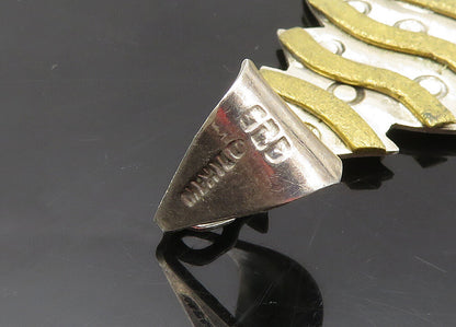 MEXICO 925 Sterling Silver  Vintage Two Tone Christmas Tree Pendant  PT16835
