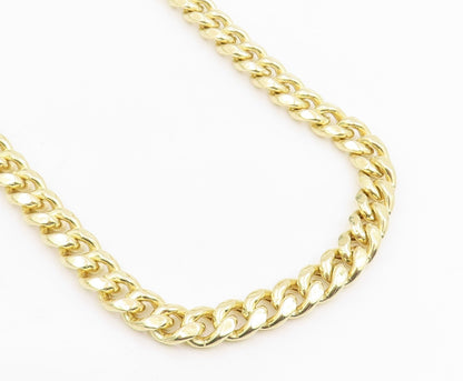 925 Sterling Silver Vintage Necklace Gold Plated Chunky Cuban Link Chain  NE4748
