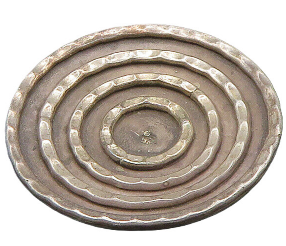 925 Sterling Silver  Vintage Shiny Detail Graduated Circles Pendant  PT18664