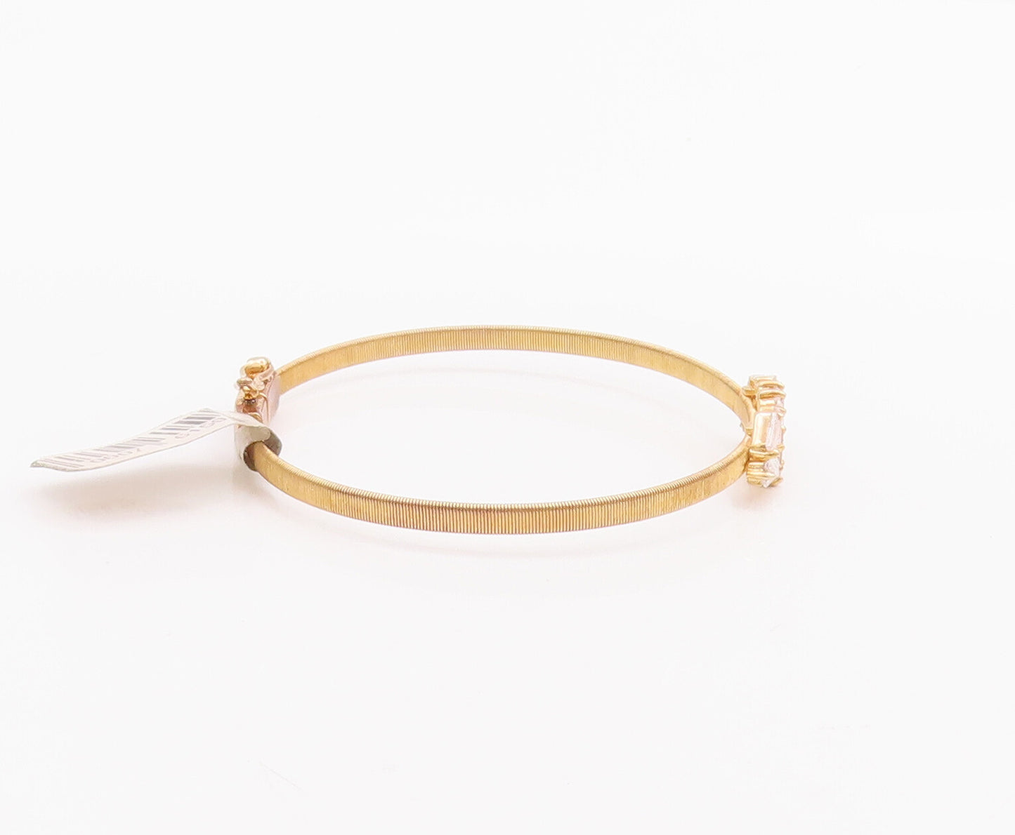 925 Sterling Silver Vintage Bracelet Designer Gold Plated Brutalist CZ  BT10493