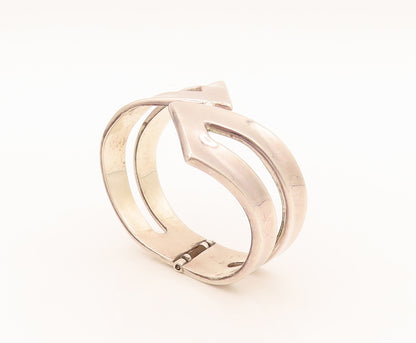 MEXICO 925 Sterling Silver  Vintage Designer Solid Swirly Bracelet  BT10055