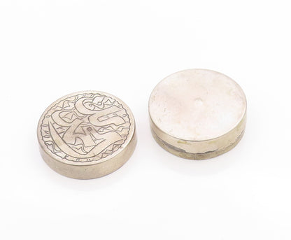 925 Sterling Silver Vintage Pill Box Middle East Islamic Trinket OPENS  TR4005