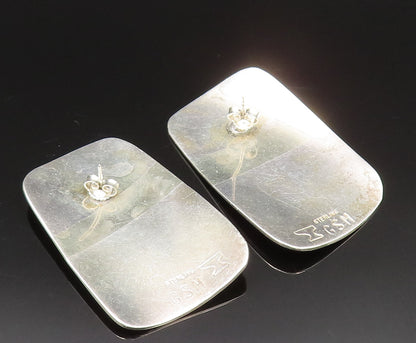 DESIGNER 925 Sterling Silver Vintage Minimalist Flat Abstract Earrings EG11896