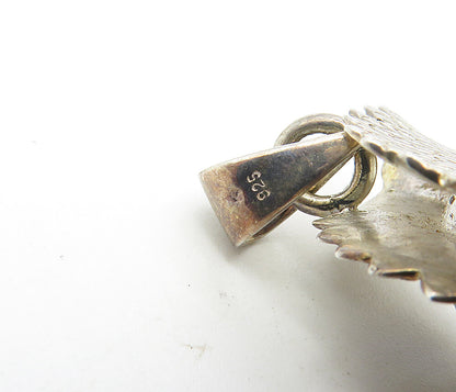 925 Sterling Silver  Vintage Greek Spartan Helmet Motif Drop Pendant  PT6417