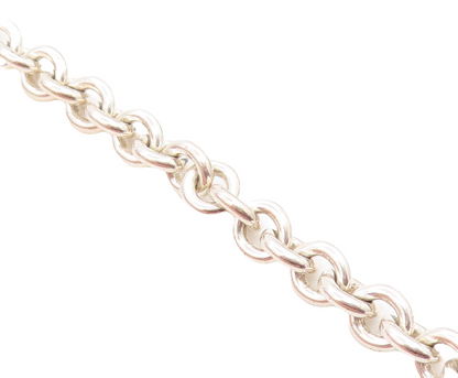 925 Sterling Silver  Love Heart Bow & Arrow Round Link Chain Bracelet  BT2630