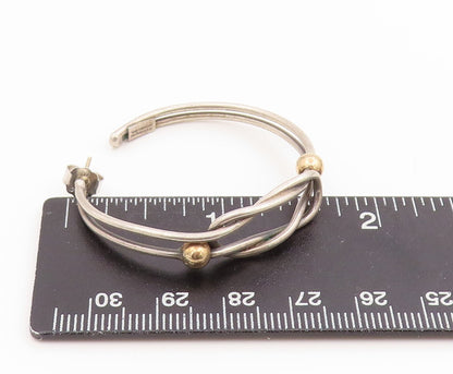 14K Gold & 925 Sterling Silver Vintage Earrings ED LEVIN BARRA Singles  EG14299
