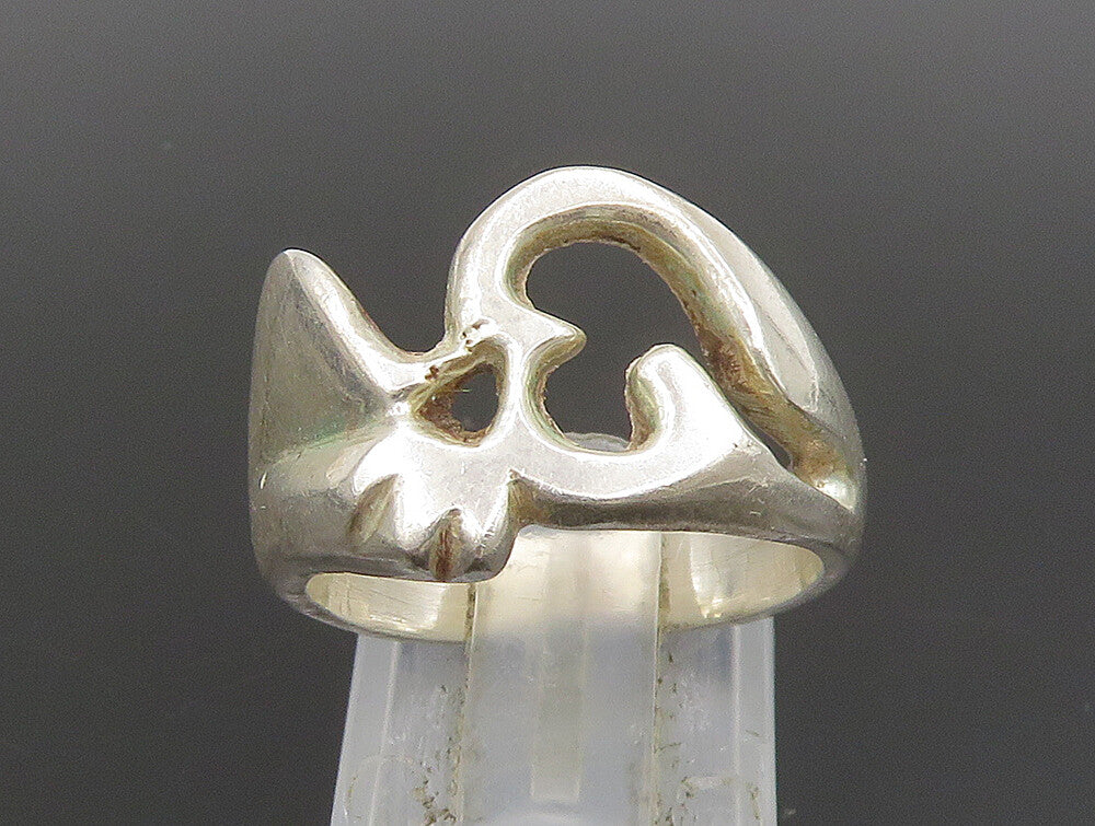 925 Sterling Silver  Vintage Arabic Calligraphy Band Ring Sz 6  RG24298