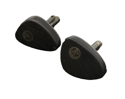 STEIG 925 Sterling Silver  Vintage Wooden Oxidized Smooth Cufflinks  TR3239