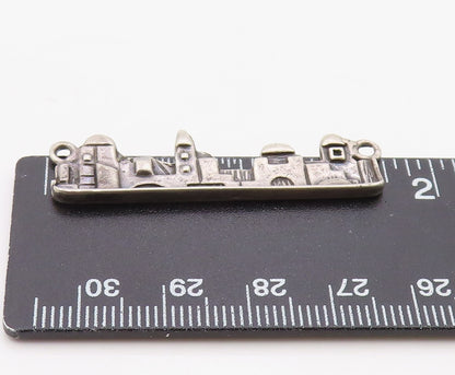 925 Sterling Silver Vintage Pendant Classic Jerusalem Skyline Charm  PT26310