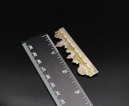 EMIL SHENFELD 925 Silver  Vintage Two Tone Jerusalem Scenery Brooch Pin BP9799