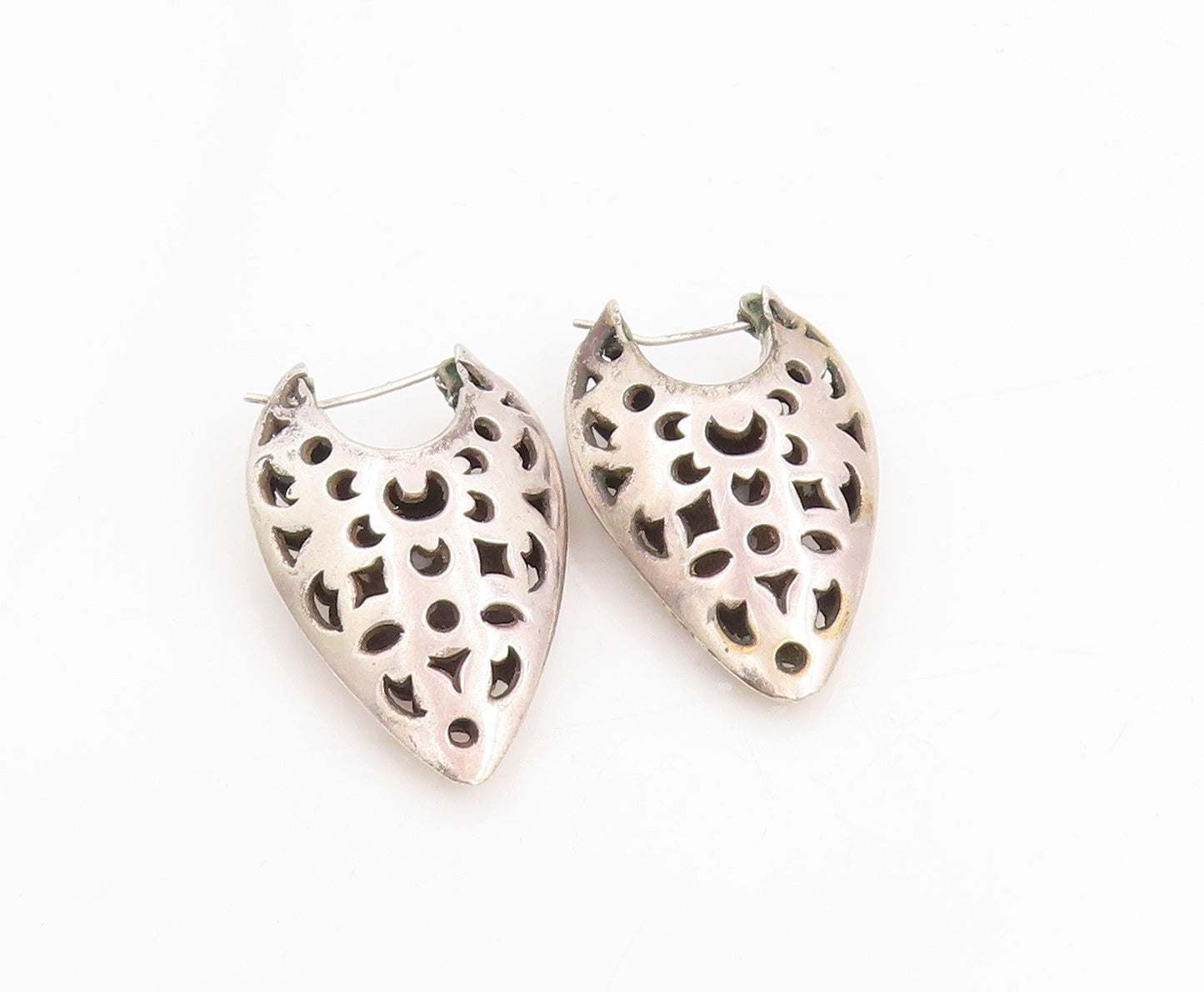 925 Sterling Silver Vintage Earrings JOHN HARDY Celestial Cut Out Drops  EG13715