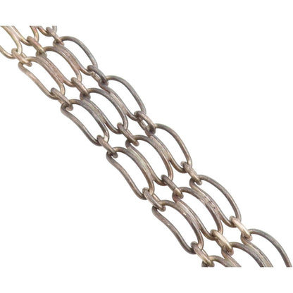 925 Sterling Silver Vintage Bracelet Triple Strand Open Loop Chain  BT12218