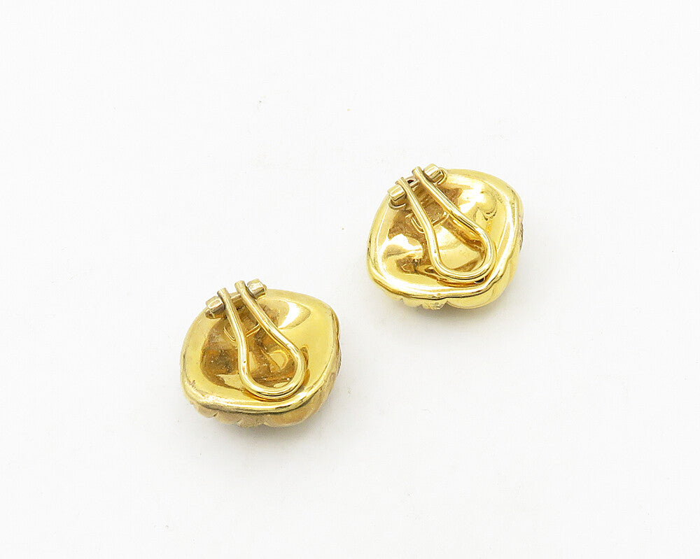 ITAOR 925 Silver  Vintage Shiny Gold Plated Hollow Non Pierce Earrings  EG9425