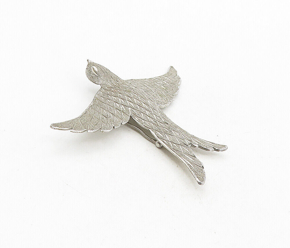 925 Sterling Silver  Vintage Shiny Handmade Flying Bird Brooch Pin  BP3138