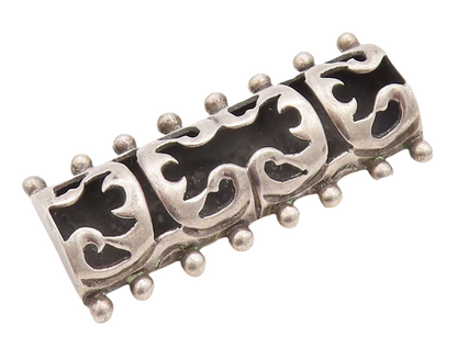 925 Sterling Silver Vintage Brooch Pin Solid Cutout Fire Design Cylinder BP11237